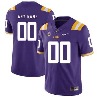 Mens LSU Tigers Purple Customized Nike College Football Jersey->customized ncaa jersey->Custom Jersey